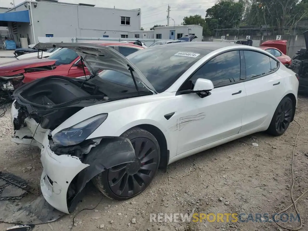 1 Photograph of a damaged car 5YJ3E1ECXMF050287 TESLA MODEL 3 2021