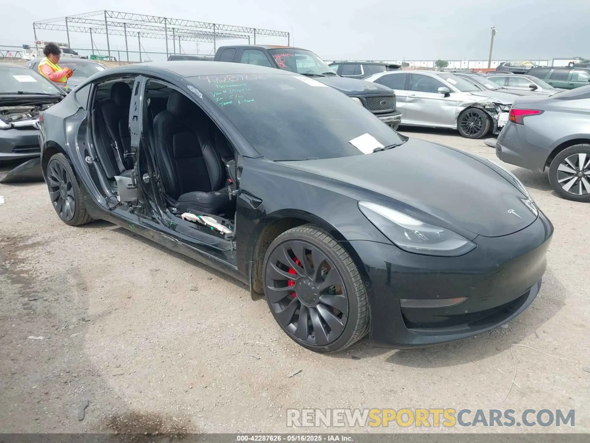 1 Photograph of a damaged car 5YJ3E1ECXMF056512 TESLA MODEL 3 2021