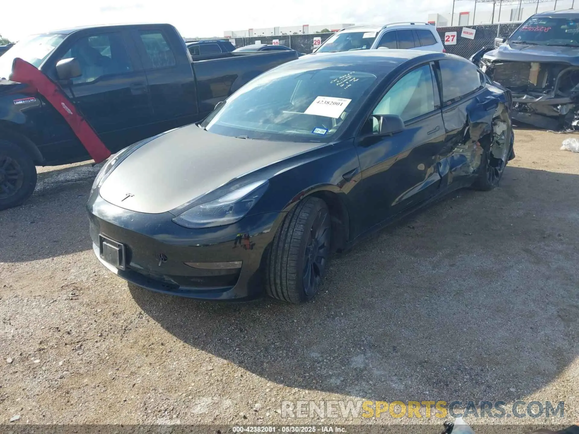 2 Photograph of a damaged car 5YJ3E1ECXMF060365 TESLA MODEL 3 2021