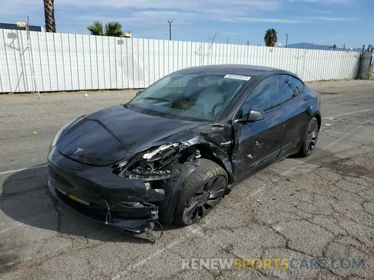 2 Photograph of a damaged car 5YJ3E1ECXMF070183 TESLA MODEL 3 2021