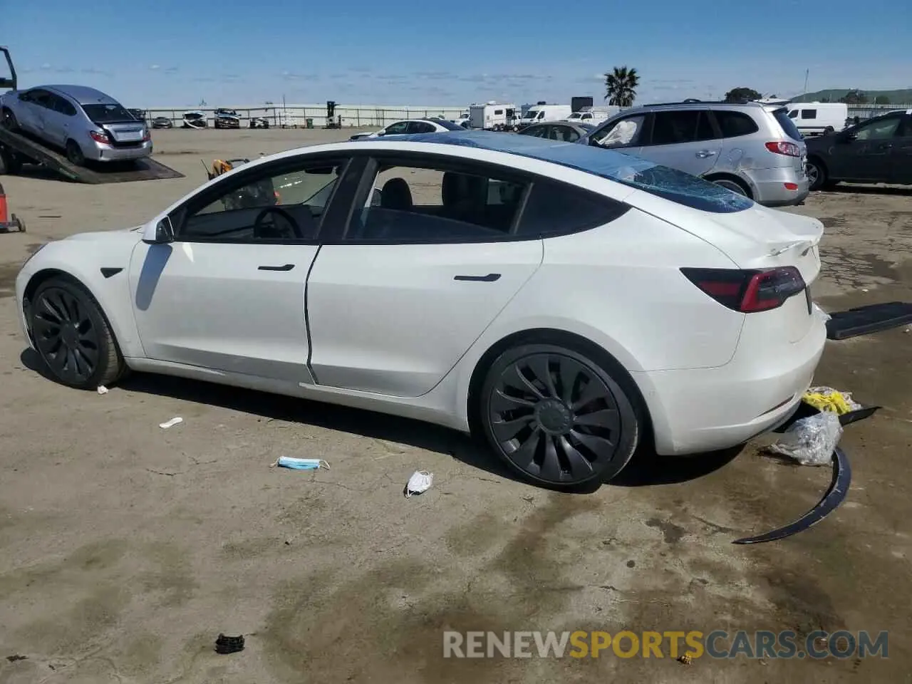 2 Photograph of a damaged car 5YJ3E1ECXMF091342 TESLA MODEL 3 2021