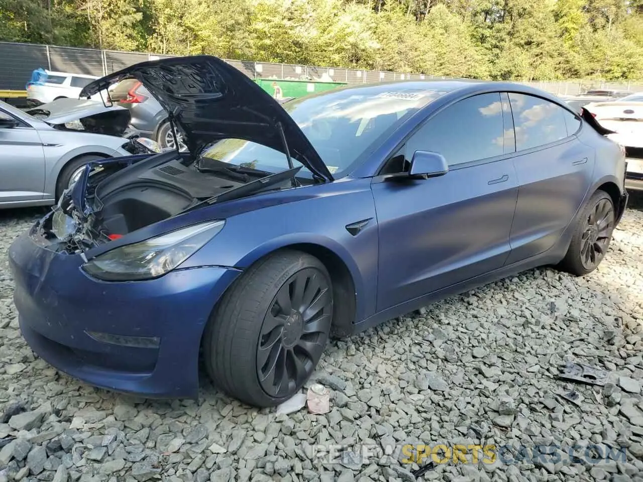1 Photograph of a damaged car 5YJ3E1ECXMF914139 TESLA MODEL 3 2021