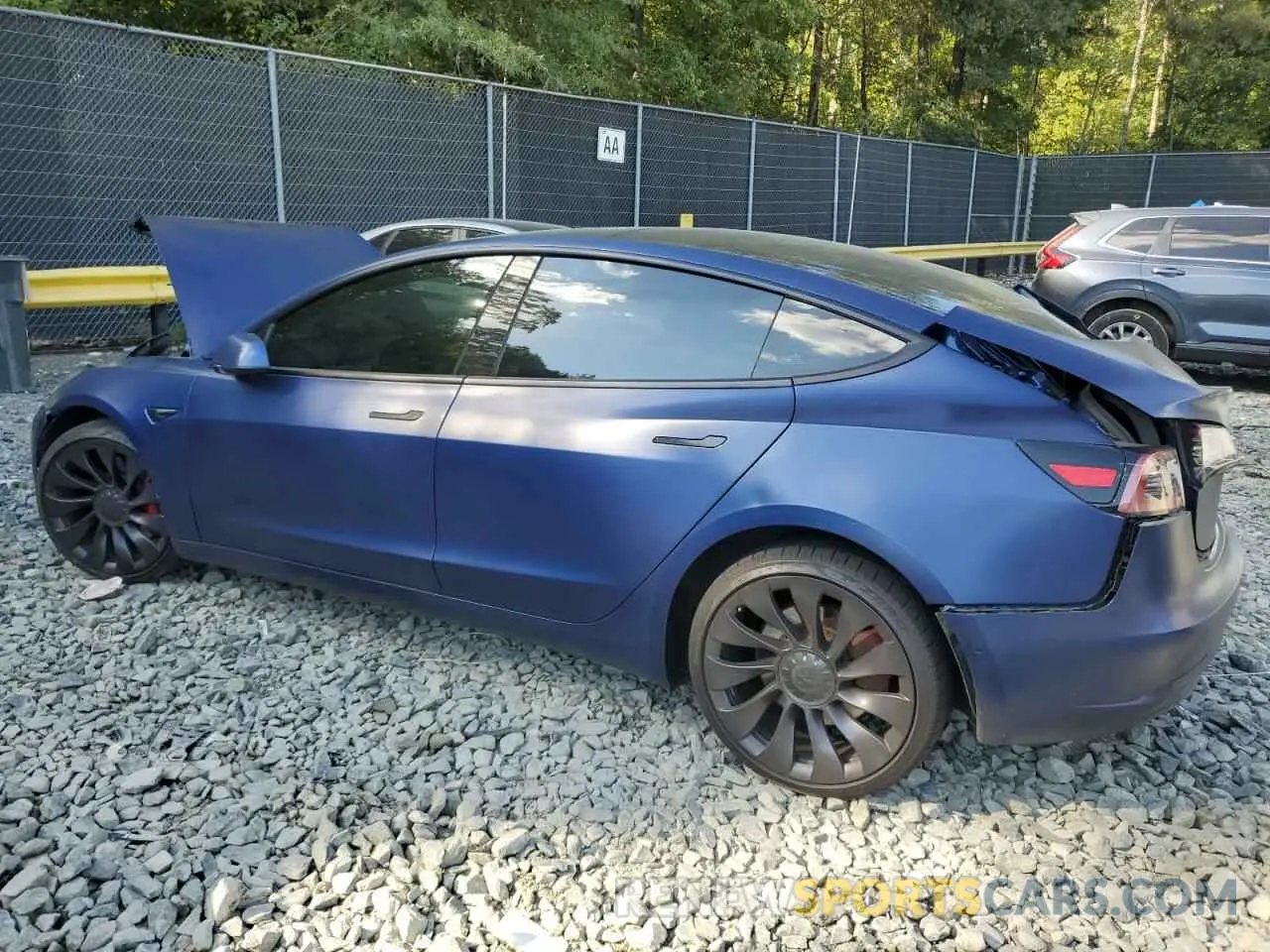 2 Photograph of a damaged car 5YJ3E1ECXMF914139 TESLA MODEL 3 2021