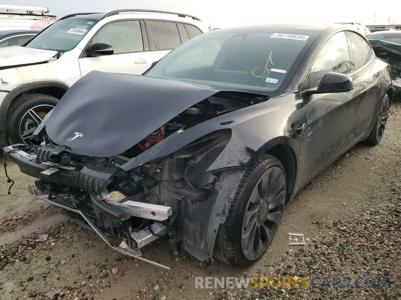 1 Photograph of a damaged car 5YJ3E1ECXMF926338 TESLA MODEL 3 2021
