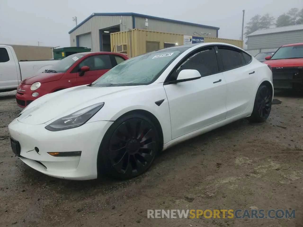 1 Photograph of a damaged car 5YJ3E1ECXMF984417 TESLA MODEL 3 2021
