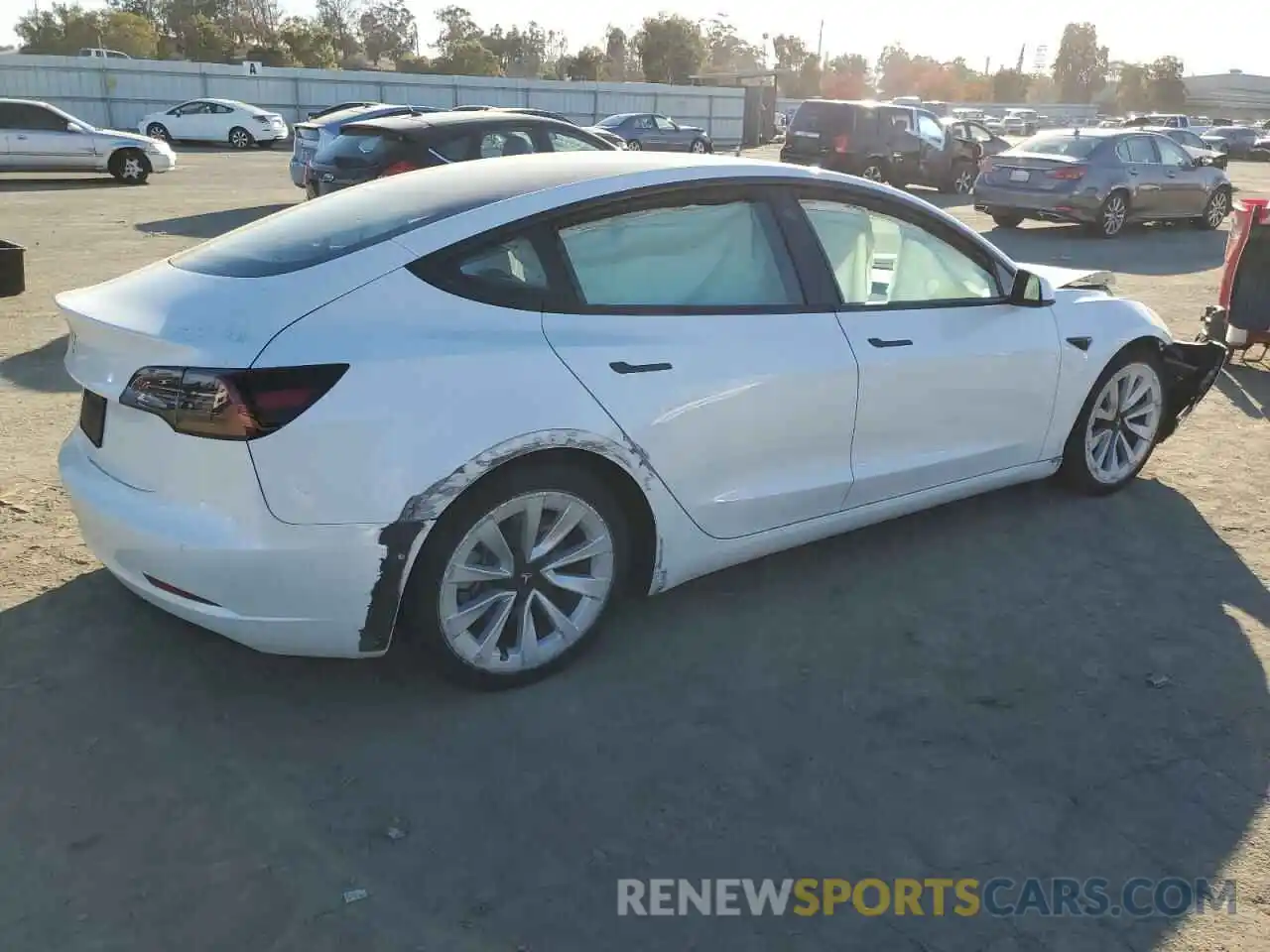 3 Photograph of a damaged car 5YJ3E1EA0NF103210 TESLA MODEL 3 2022