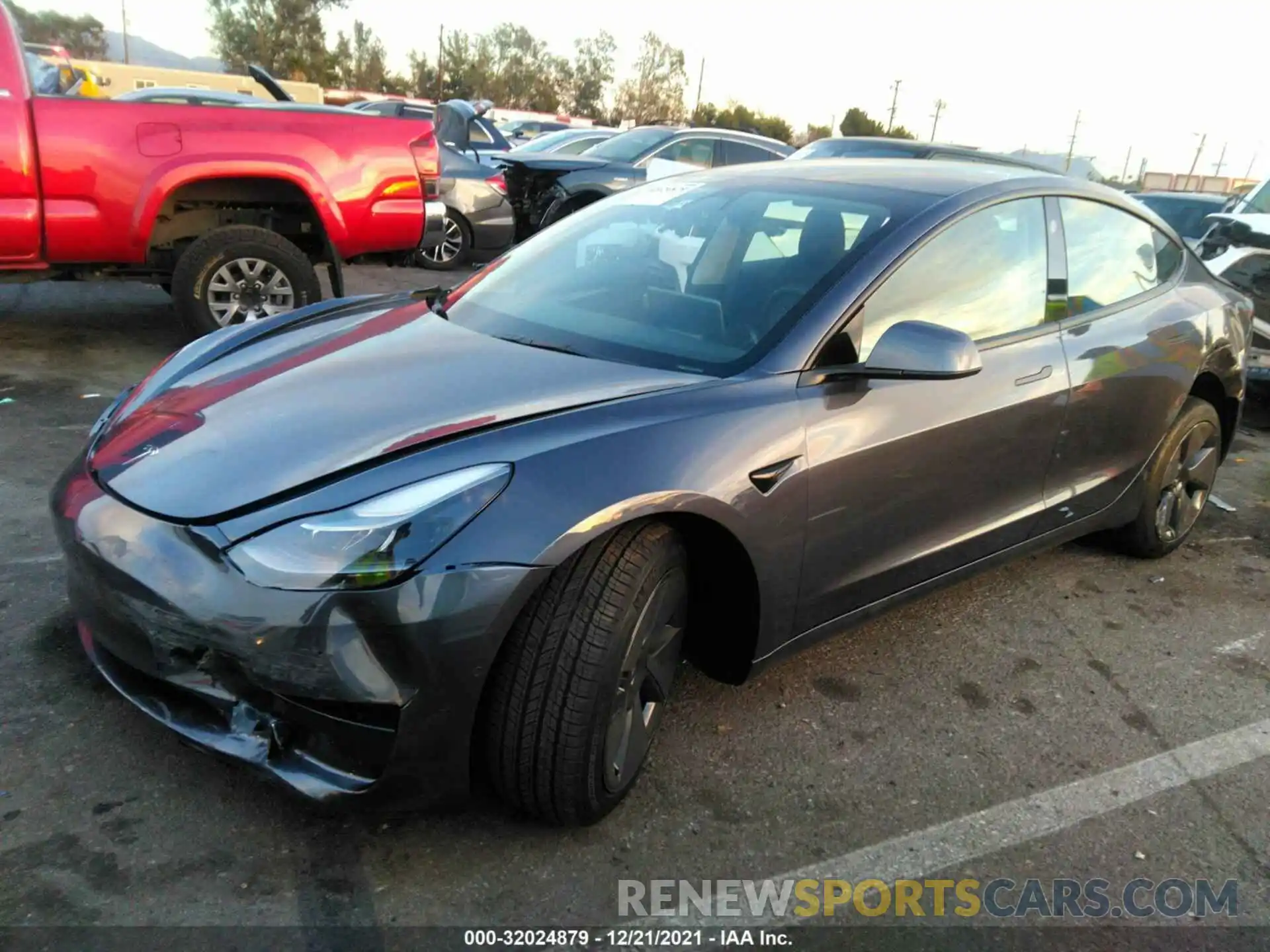 2 Photograph of a damaged car 5YJ3E1EA0NF108052 TESLA MODEL 3 2022