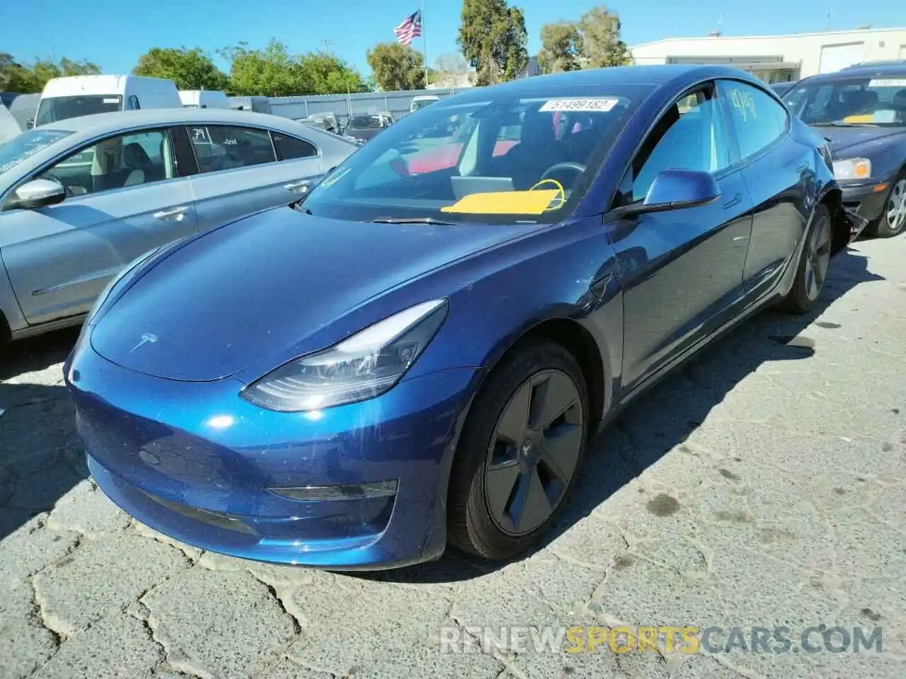 2 Photograph of a damaged car 5YJ3E1EA0NF148163 TESLA MODEL 3 2022