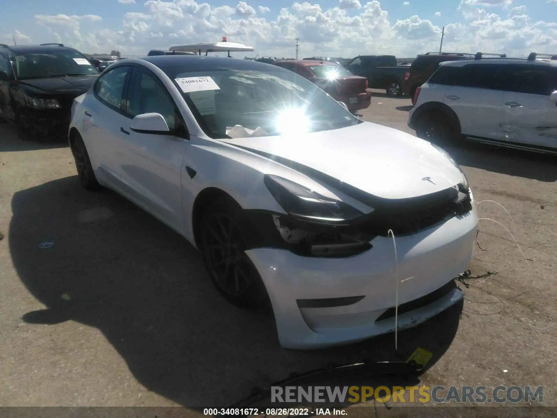 1 Photograph of a damaged car 5YJ3E1EA0NF153444 TESLA MODEL 3 2022