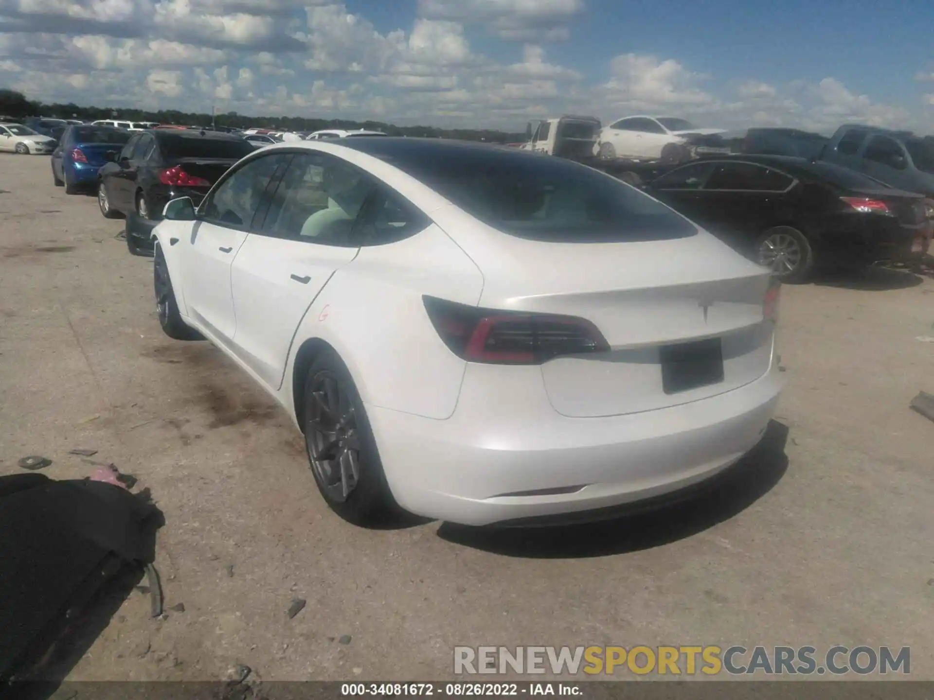 3 Photograph of a damaged car 5YJ3E1EA0NF153444 TESLA MODEL 3 2022