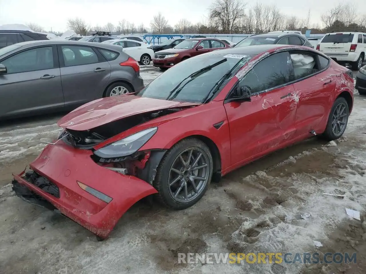 1 Photograph of a damaged car 5YJ3E1EA0NF157719 TESLA MODEL 3 2022