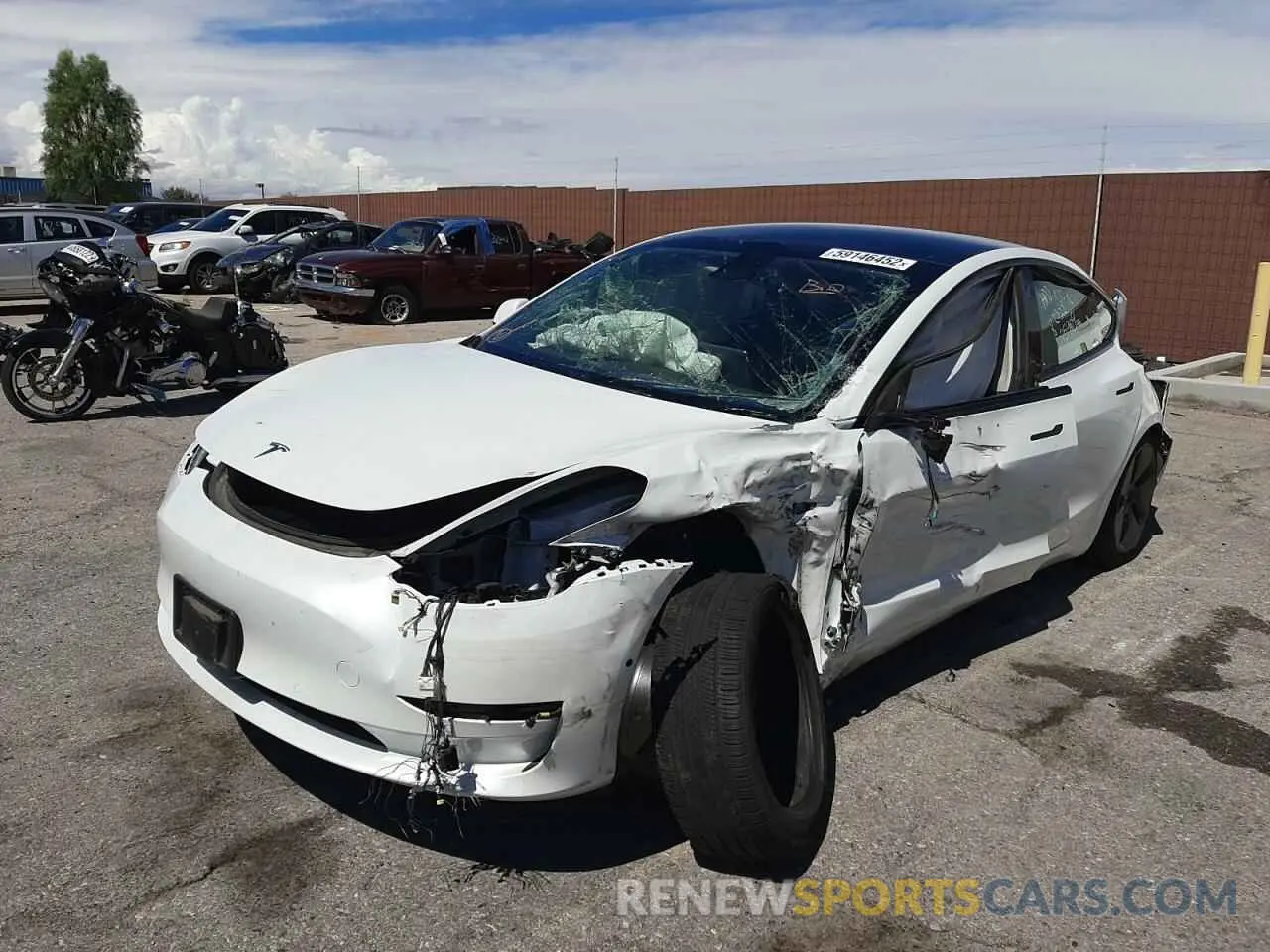 2 Photograph of a damaged car 5YJ3E1EA0NF161348 TESLA MODEL 3 2022