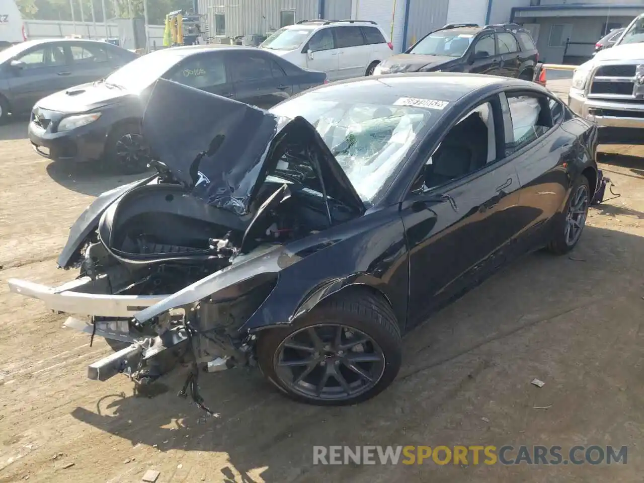 2 Photograph of a damaged car 5YJ3E1EA0NF190686 TESLA MODEL 3 2022