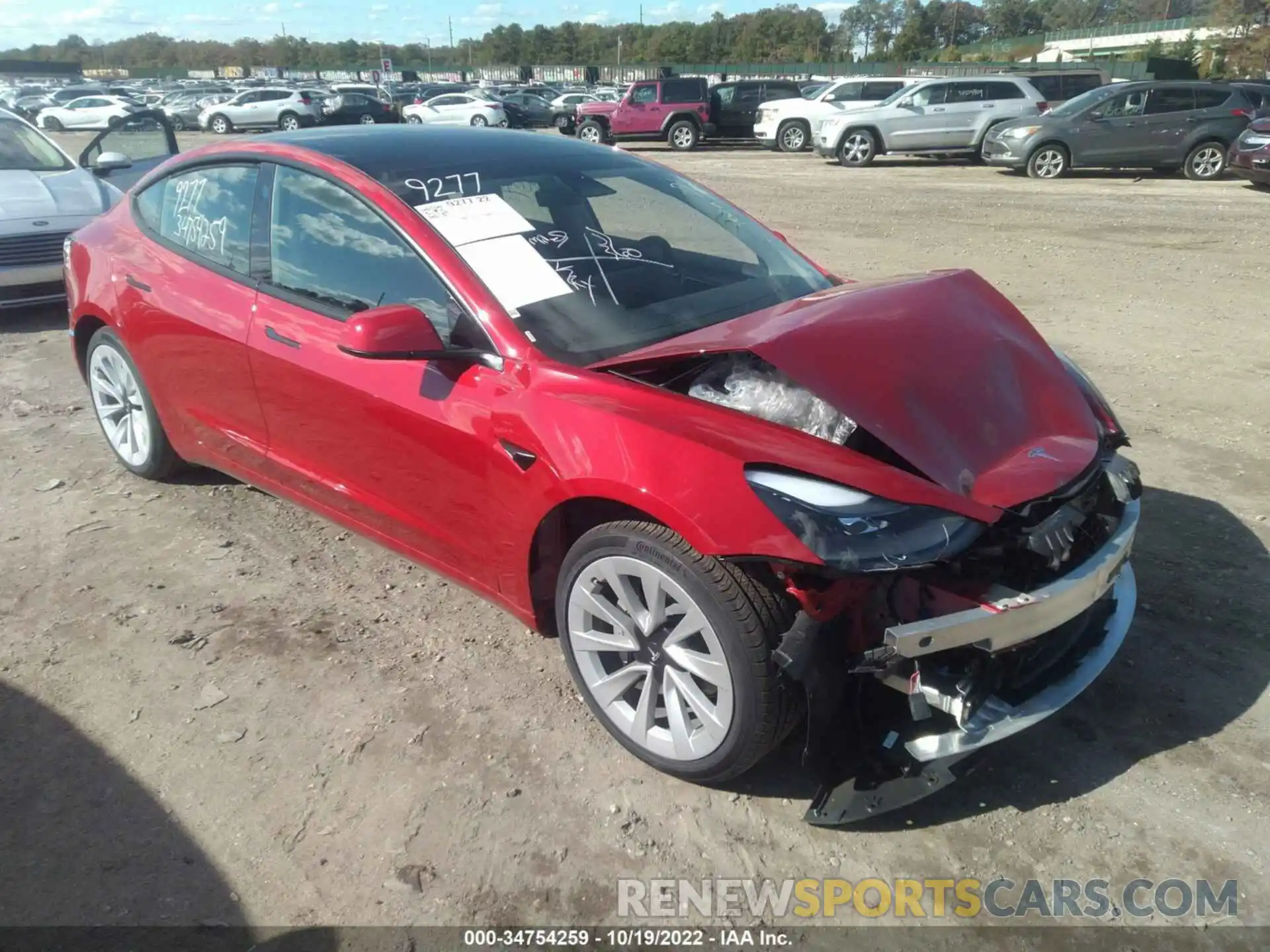 1 Photograph of a damaged car 5YJ3E1EA0NF287421 TESLA MODEL 3 2022