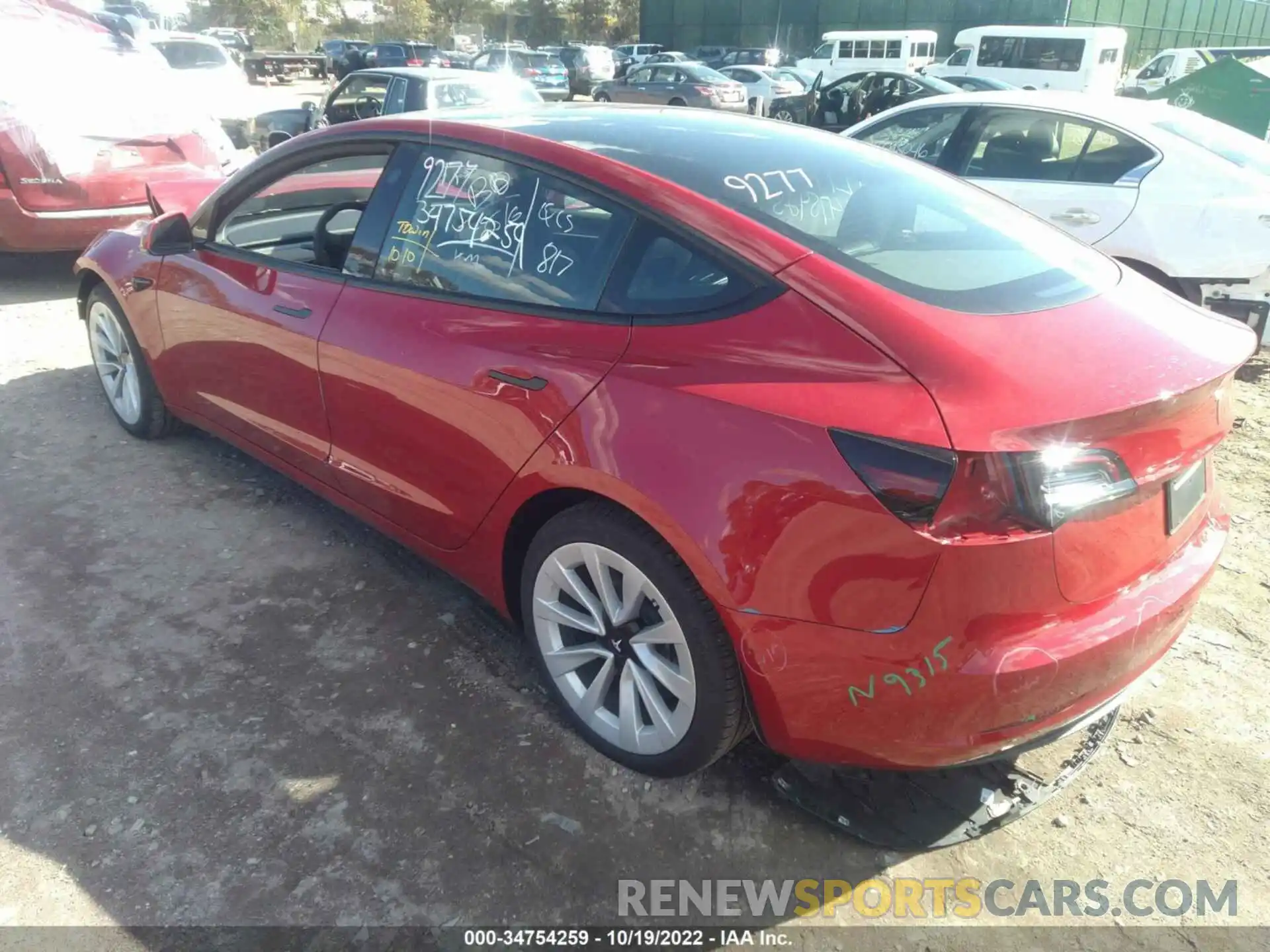 3 Photograph of a damaged car 5YJ3E1EA0NF287421 TESLA MODEL 3 2022