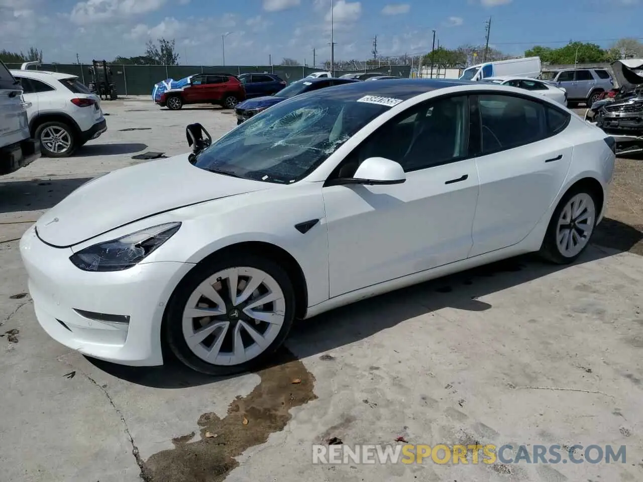 1 Photograph of a damaged car 5YJ3E1EA0NF287788 TESLA MODEL 3 2022