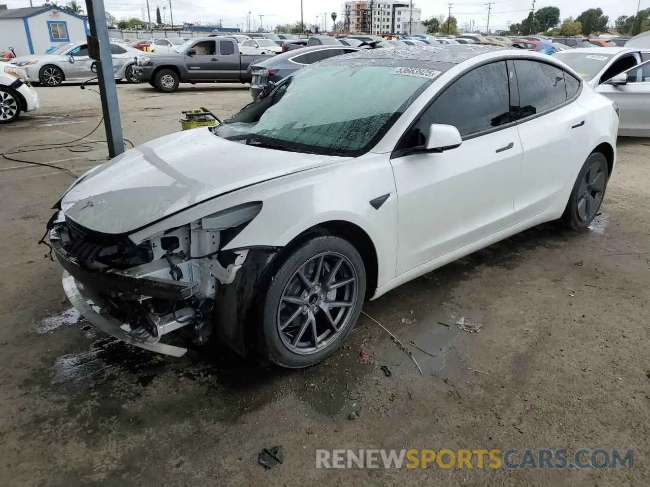1 Photograph of a damaged car 5YJ3E1EA0NF325889 TESLA MODEL 3 2022