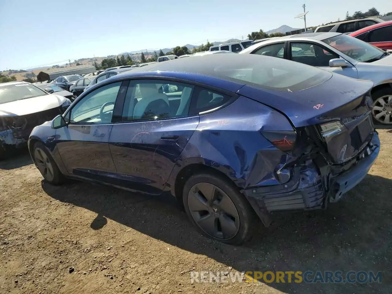 2 Photograph of a damaged car 5YJ3E1EA0NF361050 TESLA MODEL 3 2022