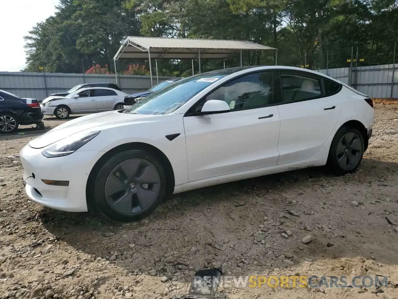 1 Photograph of a damaged car 5YJ3E1EA1NF104124 TESLA MODEL 3 2022