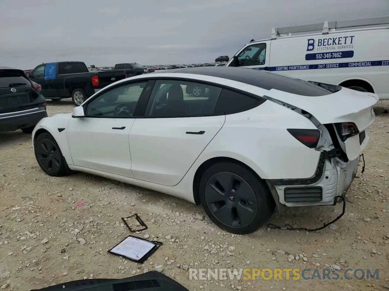 2 Photograph of a damaged car 5YJ3E1EA1NF106469 TESLA MODEL 3 2022
