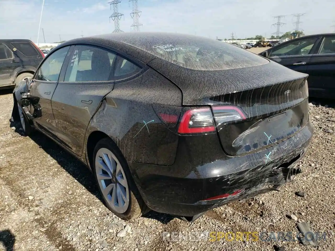 3 Photograph of a damaged car 5YJ3E1EA1NF185190 TESLA MODEL 3 2022