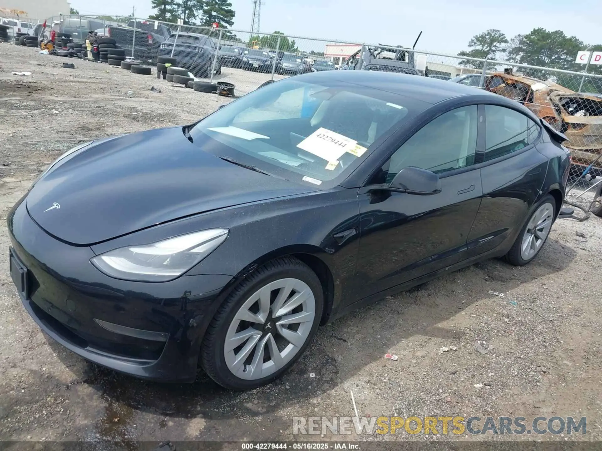 2 Photograph of a damaged car 5YJ3E1EA1NF187246 TESLA MODEL 3 2022
