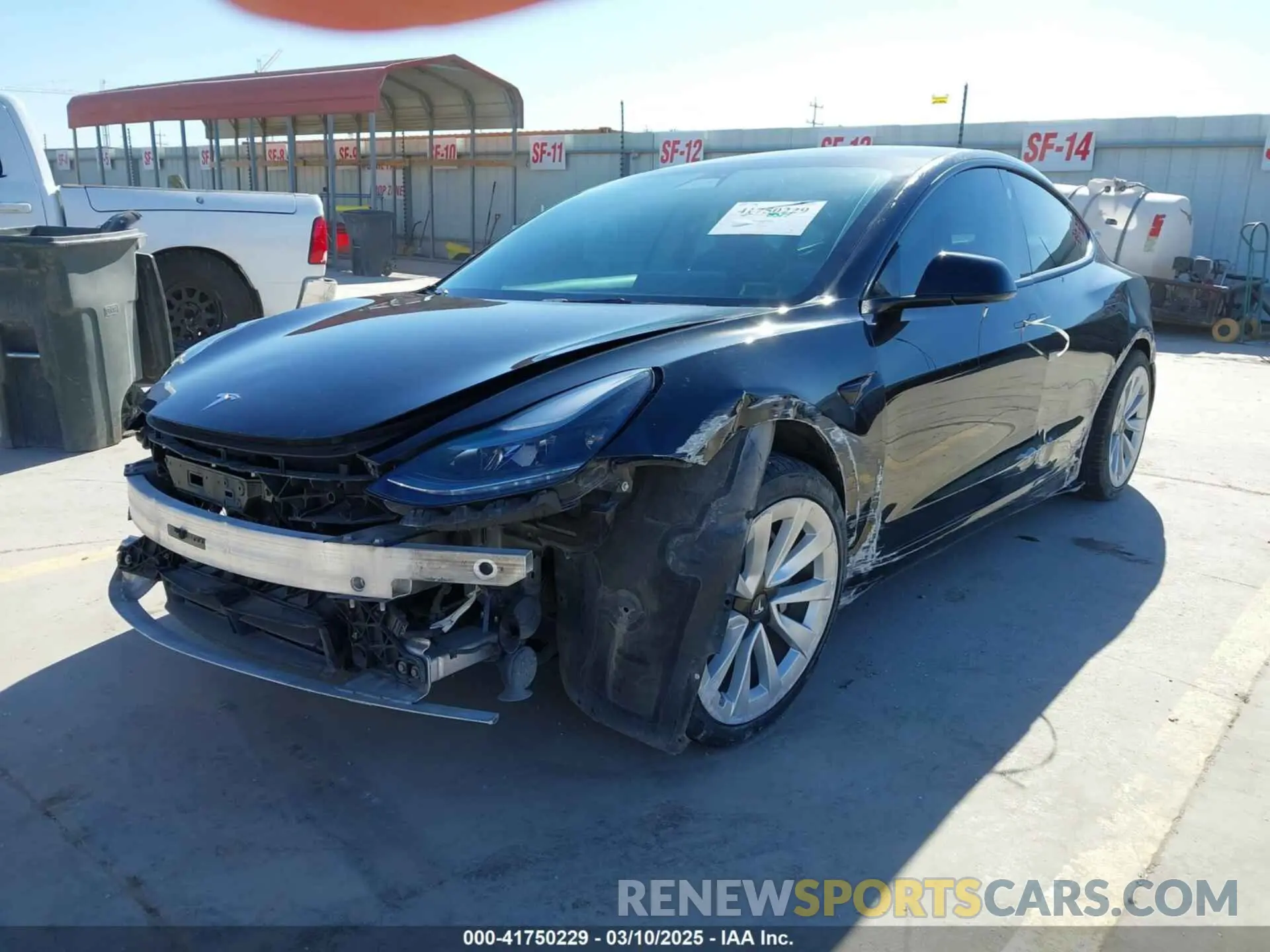 2 Photograph of a damaged car 5YJ3E1EA1NF188638 TESLA MODEL 3 2022
