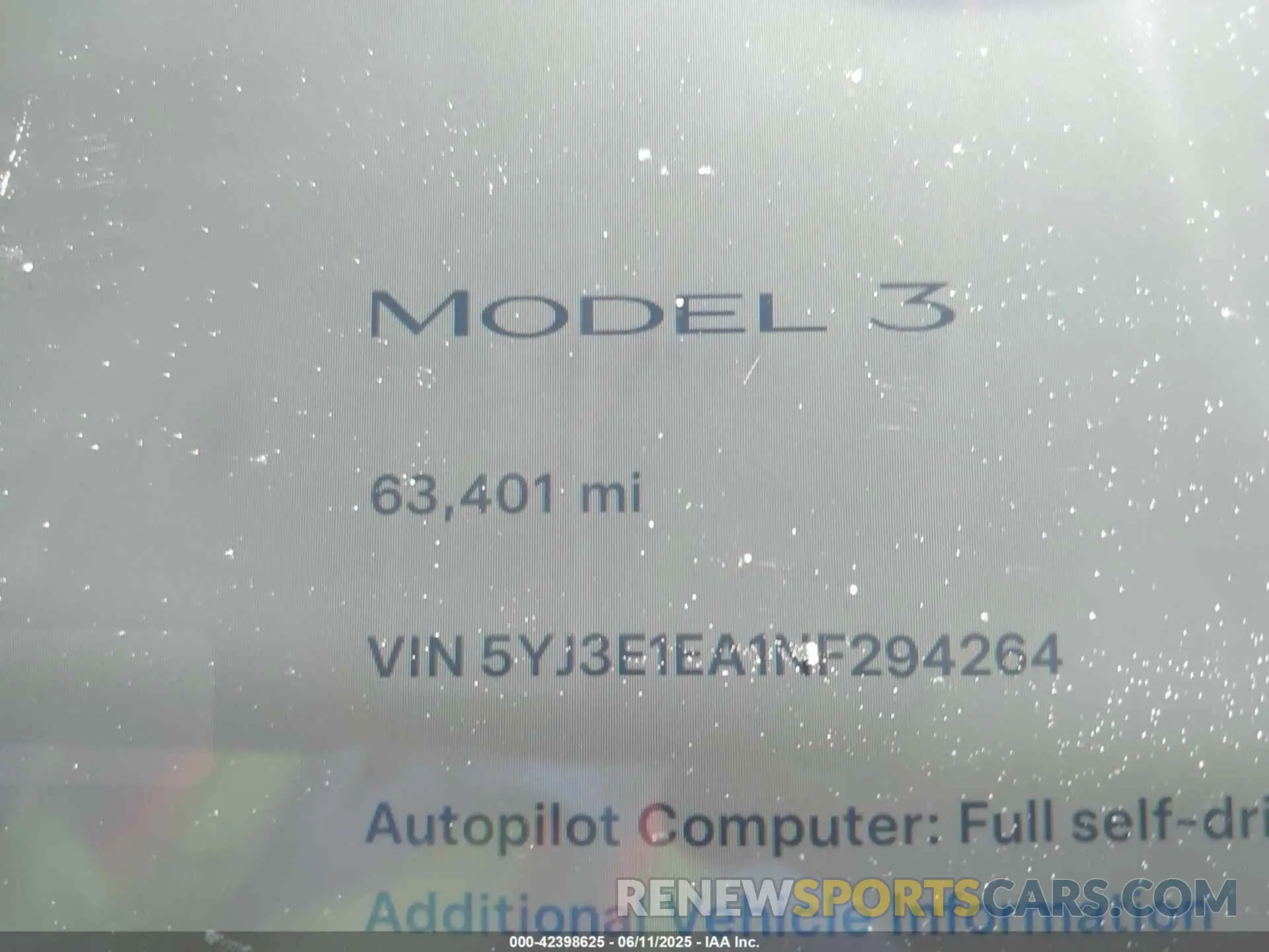15 Photograph of a damaged car 5YJ3E1EA1NF294264 TESLA MODEL 3 2022