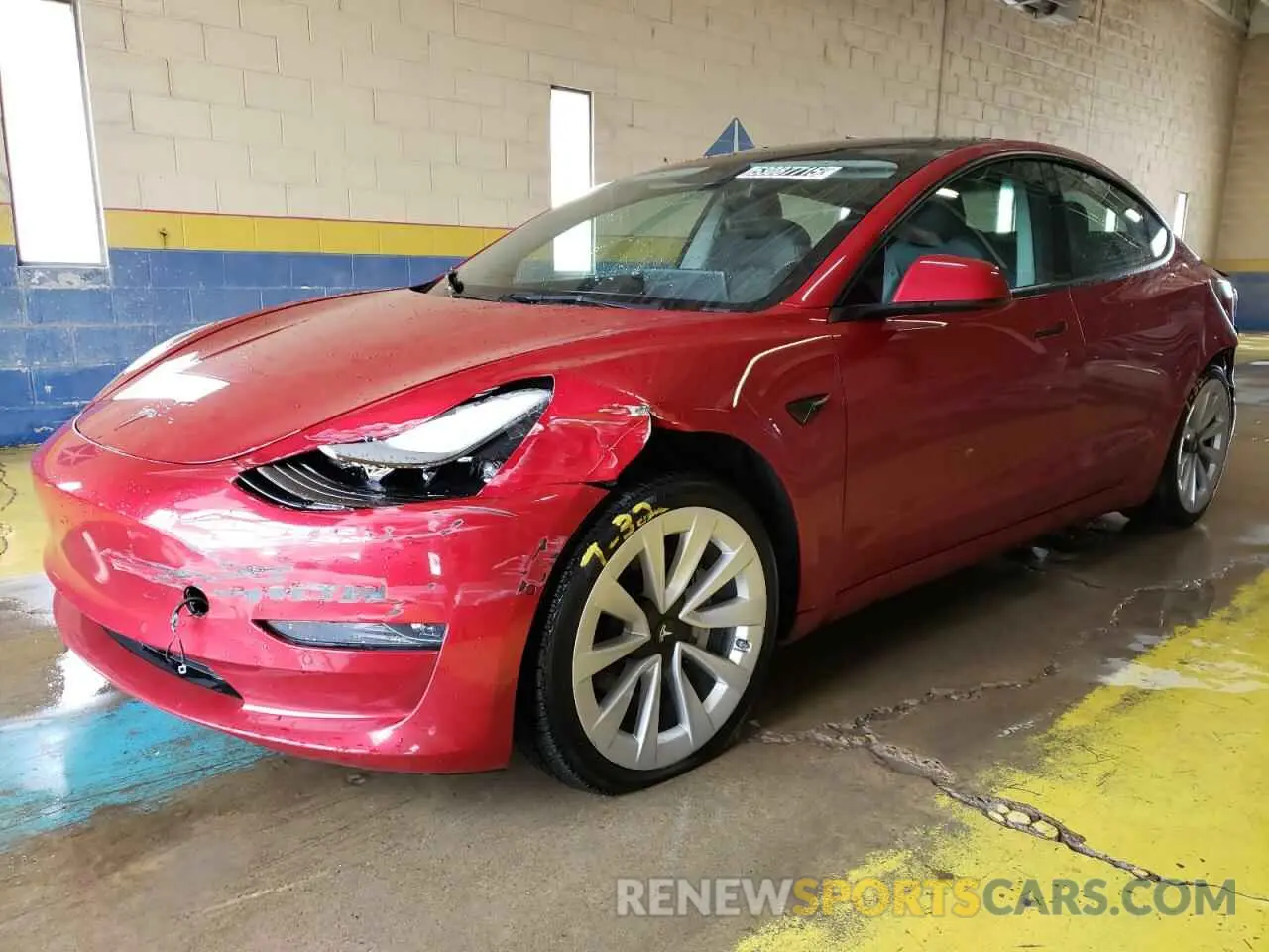 1 Photograph of a damaged car 5YJ3E1EA1NF303965 TESLA MODEL 3 2022