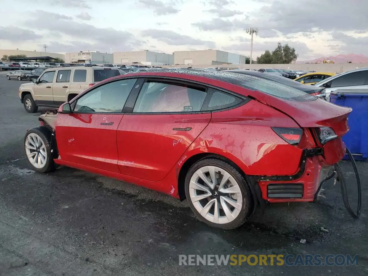 2 Photograph of a damaged car 5YJ3E1EA1NF304128 TESLA MODEL 3 2022
