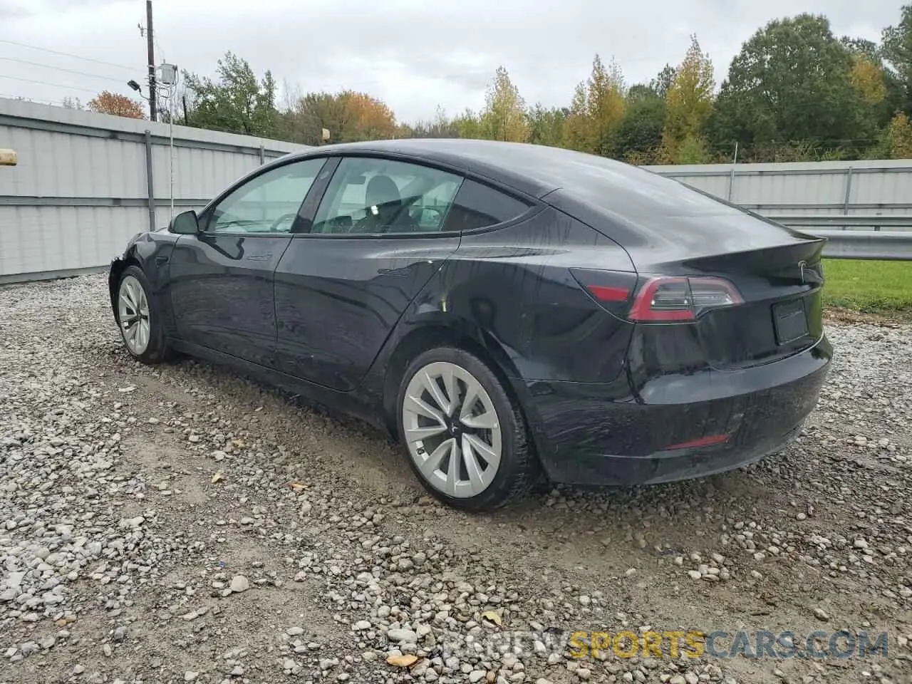 2 Photograph of a damaged car 5YJ3E1EA1NF304534 TESLA MODEL 3 2022