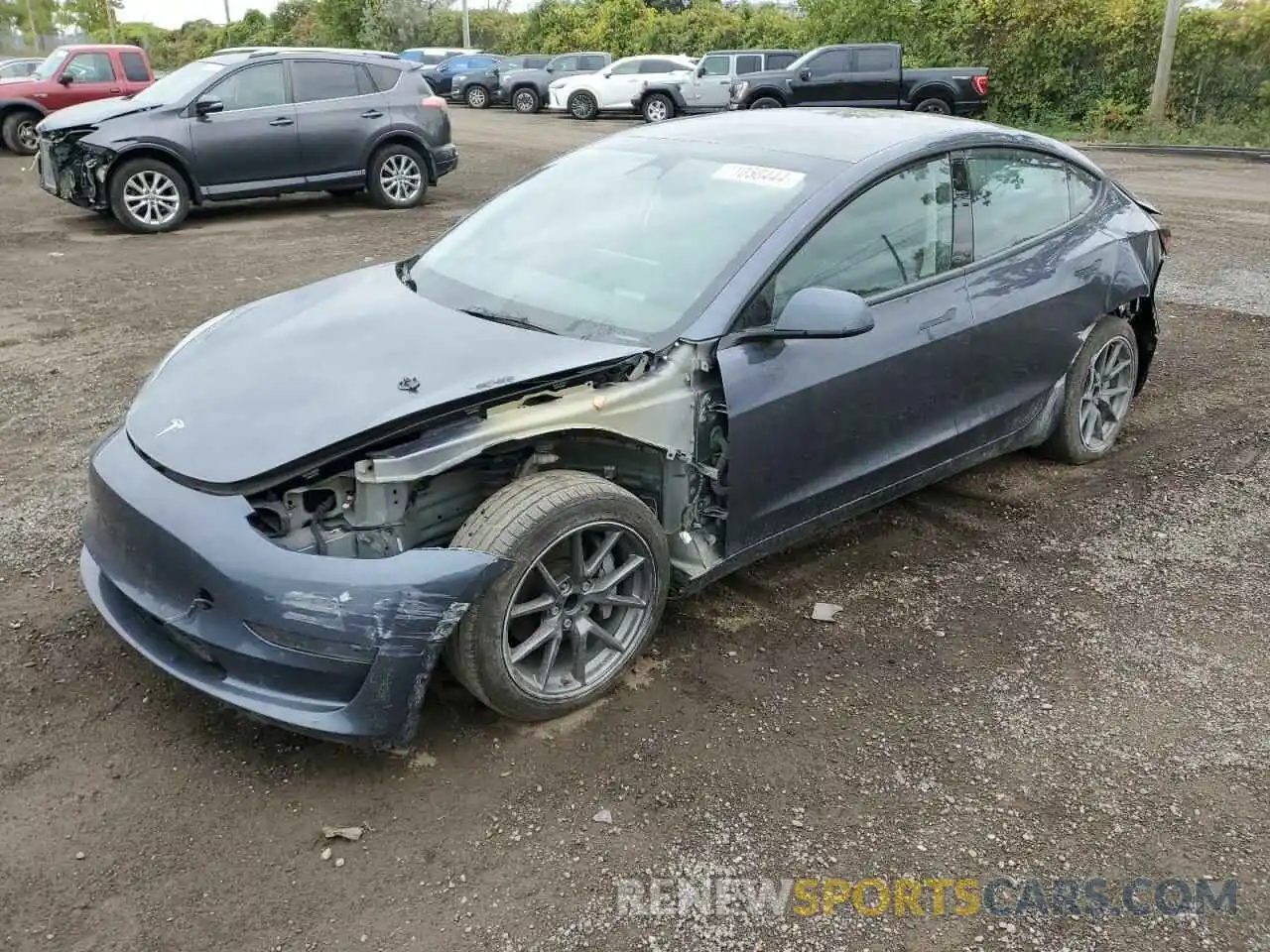 1 Photograph of a damaged car 5YJ3E1EA1NF348727 TESLA MODEL 3 2022