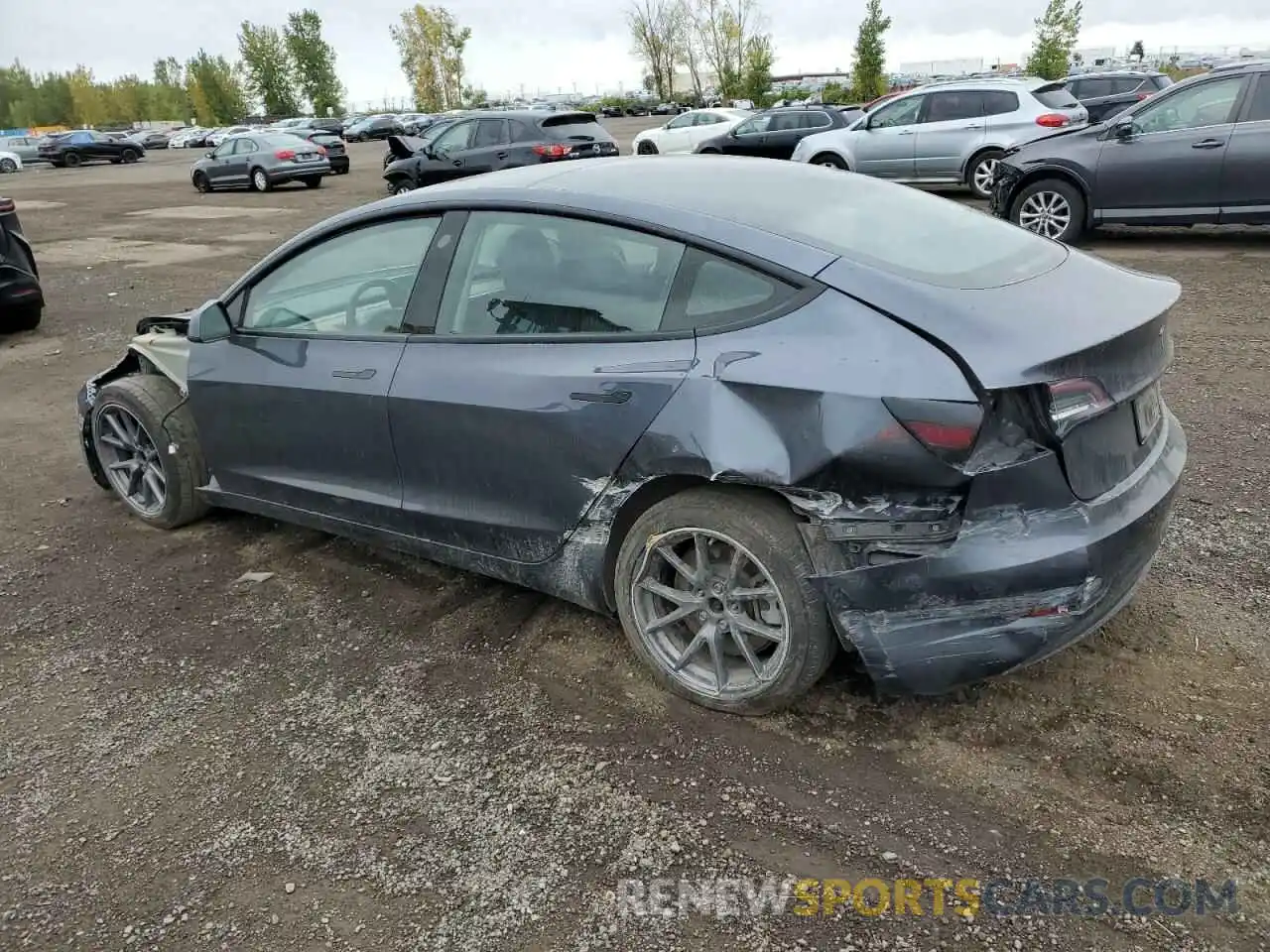 2 Photograph of a damaged car 5YJ3E1EA1NF348727 TESLA MODEL 3 2022