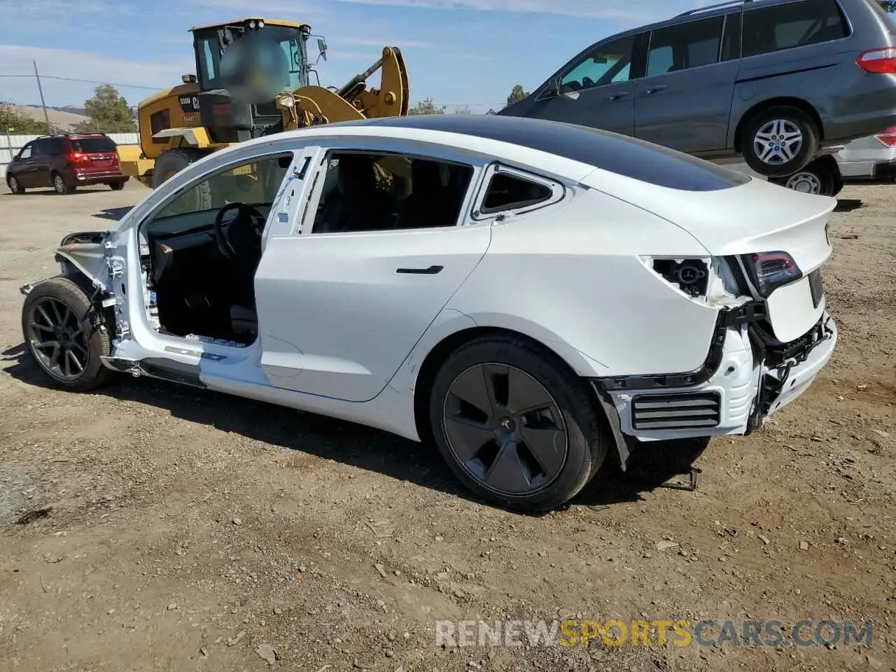 2 Photograph of a damaged car 5YJ3E1EA1NF358755 TESLA MODEL 3 2022