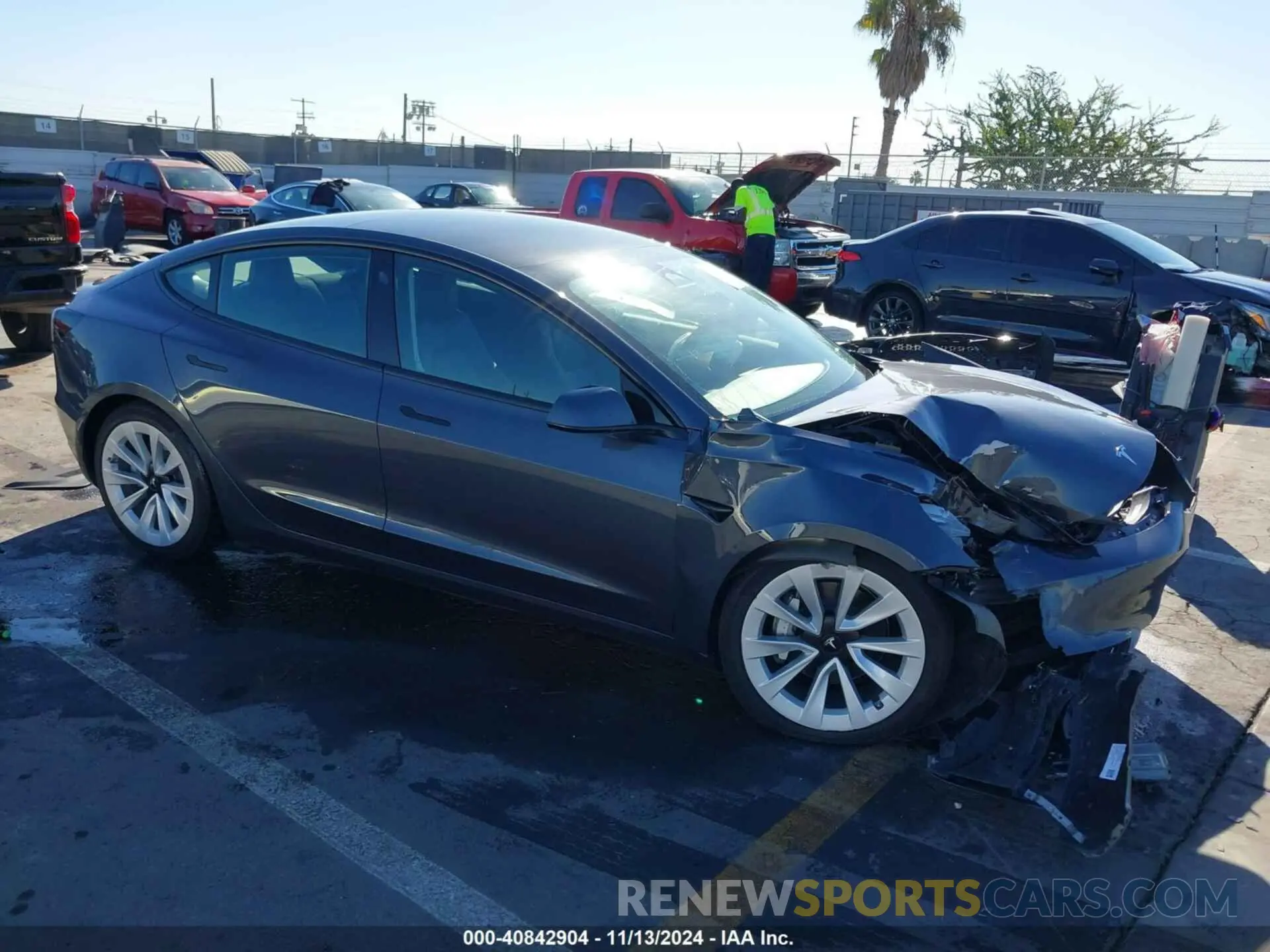 1 Photograph of a damaged car 5YJ3E1EA1NF375166 TESLA MODEL 3 2022