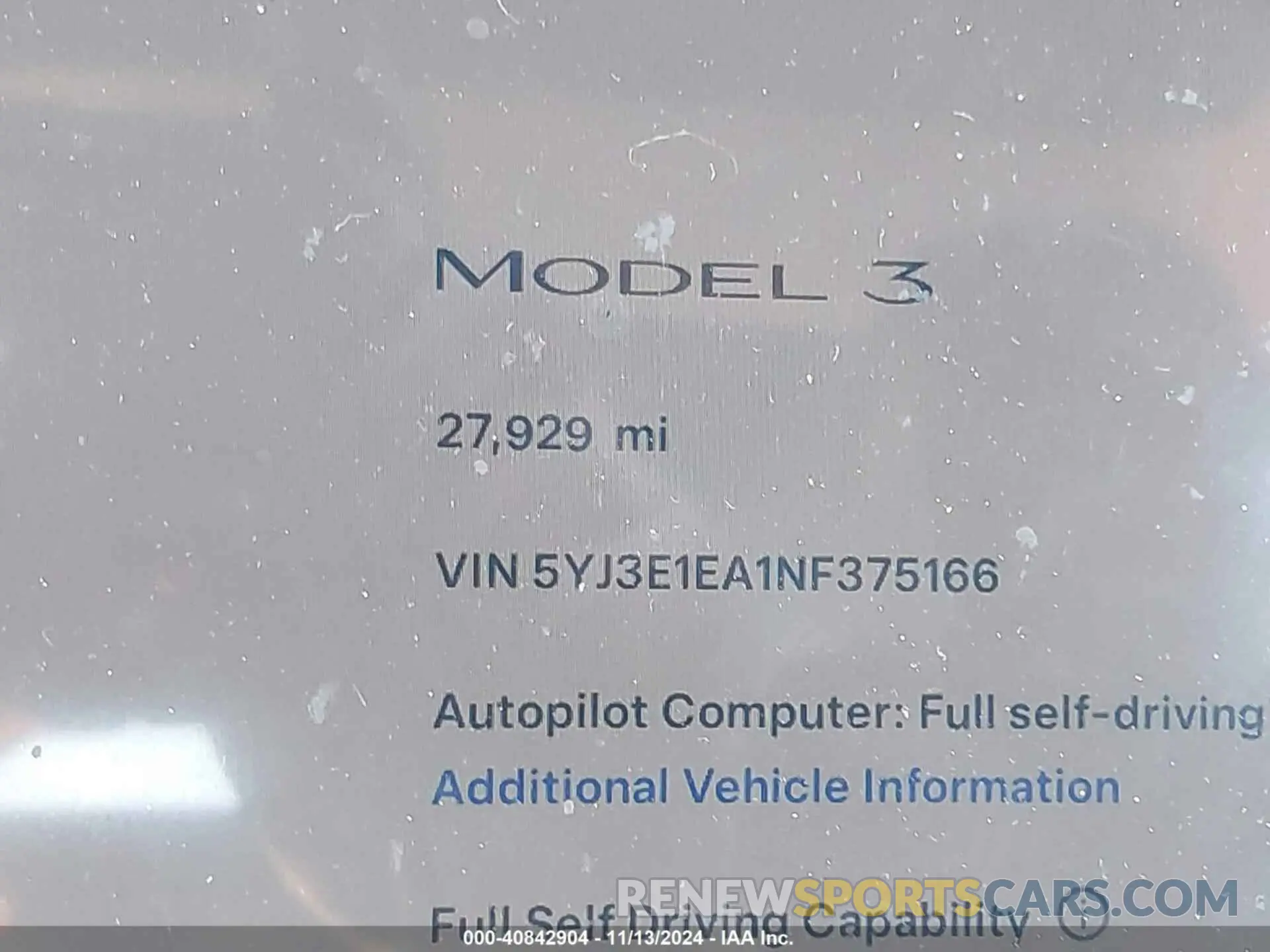 16 Photograph of a damaged car 5YJ3E1EA1NF375166 TESLA MODEL 3 2022