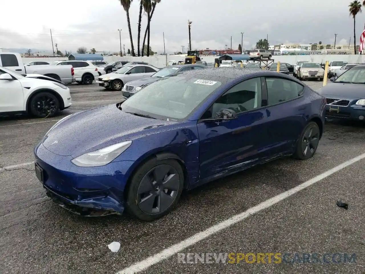 1 Photograph of a damaged car 5YJ3E1EA1NF375507 TESLA MODEL 3 2022