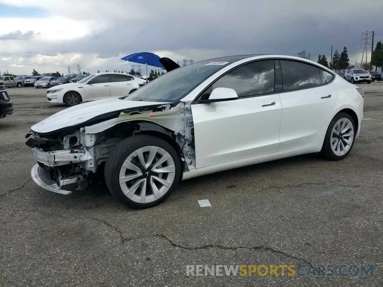 1 Photograph of a damaged car 5YJ3E1EA1NF376236 TESLA MODEL 3 2022