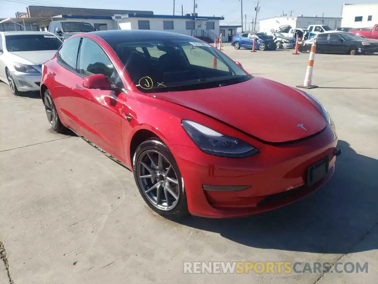 2 Photograph of a damaged car 5YJ3E1EA2NF186218 TESLA MODEL 3 2022