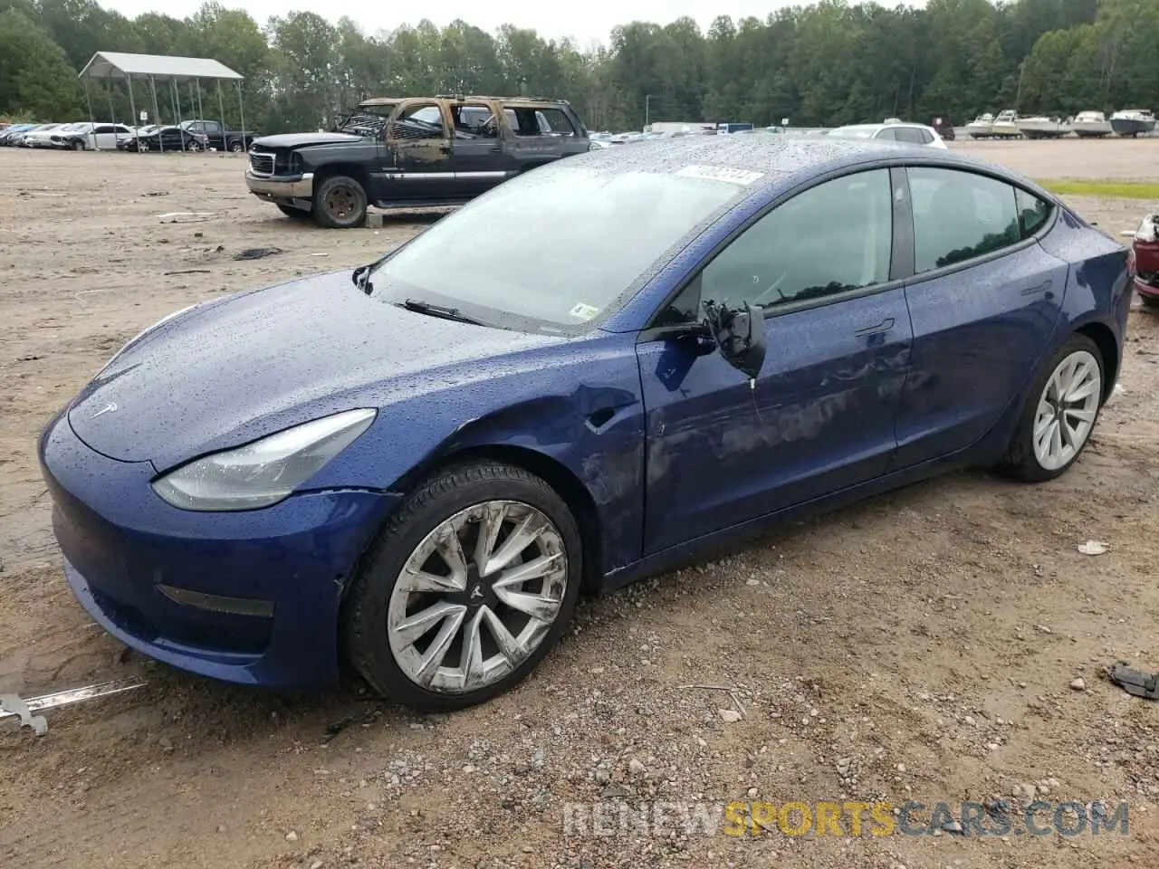 1 Photograph of a damaged car 5YJ3E1EA2NF190284 TESLA MODEL 3 2022