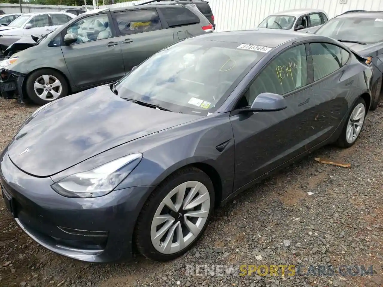 2 Photograph of a damaged car 5YJ3E1EA2NF190821 TESLA MODEL 3 2022