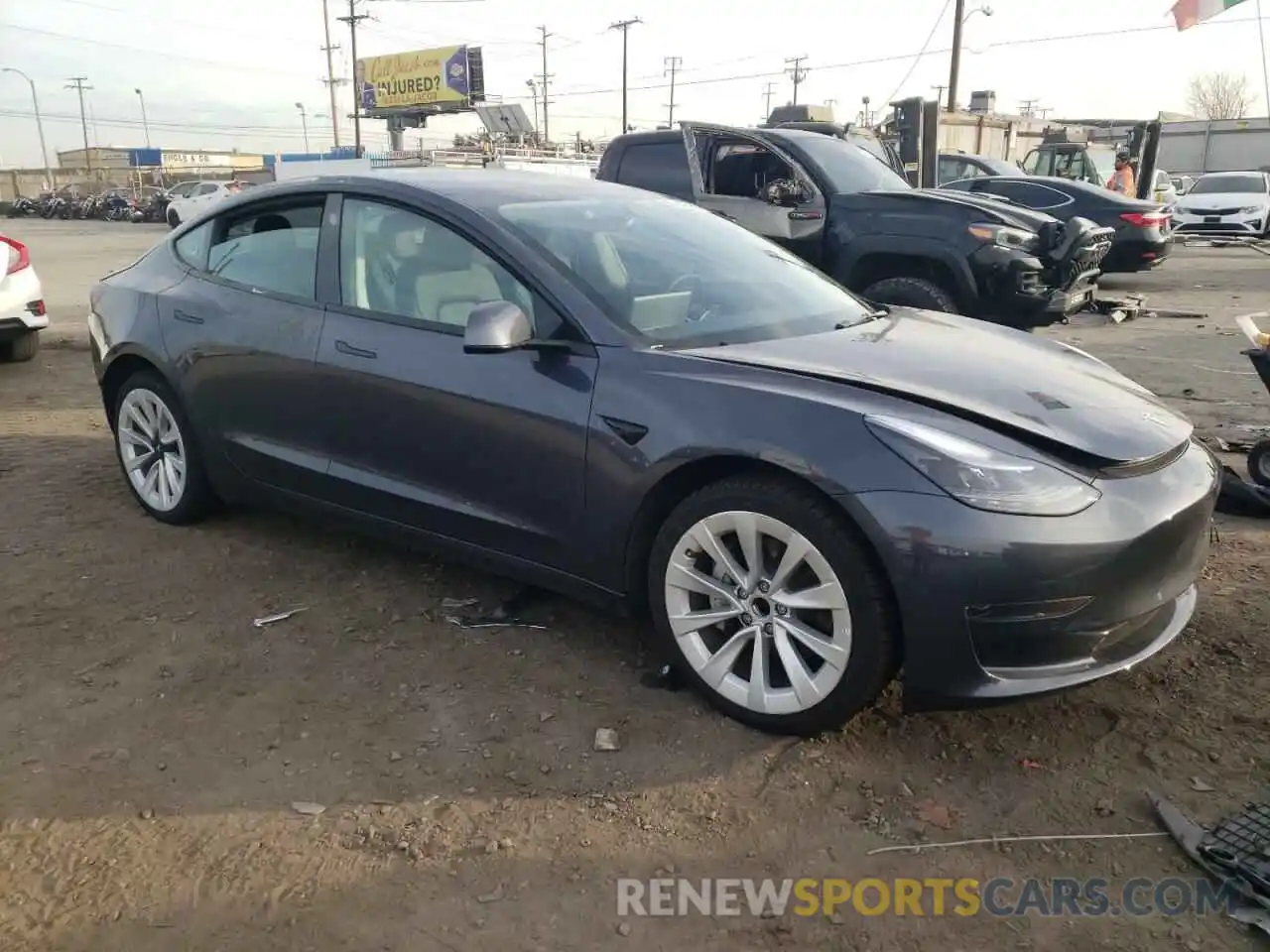 4 Photograph of a damaged car 5YJ3E1EA2NF191418 TESLA MODEL 3 2022