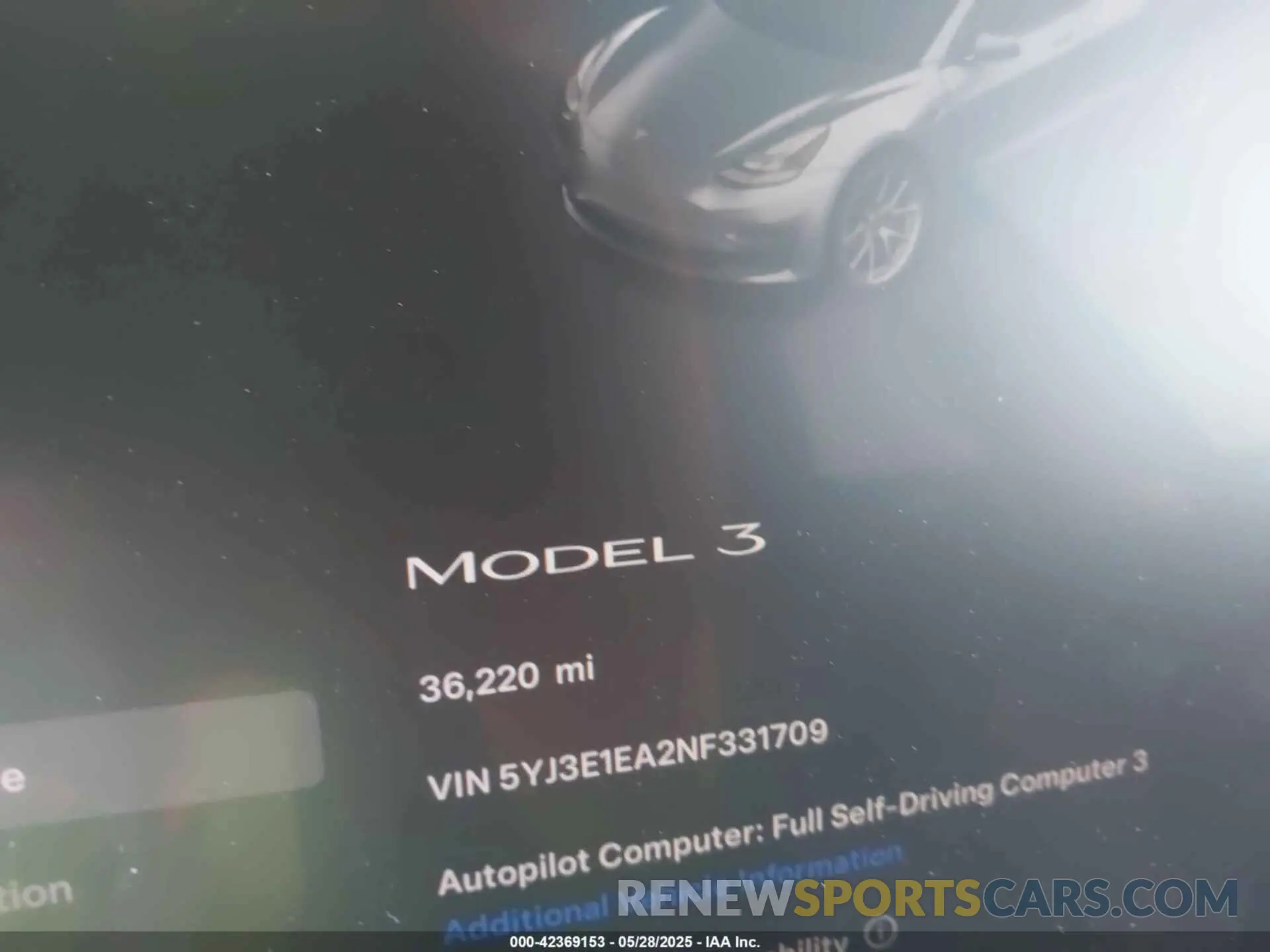 15 Photograph of a damaged car 5YJ3E1EA2NF331709 TESLA MODEL 3 2022