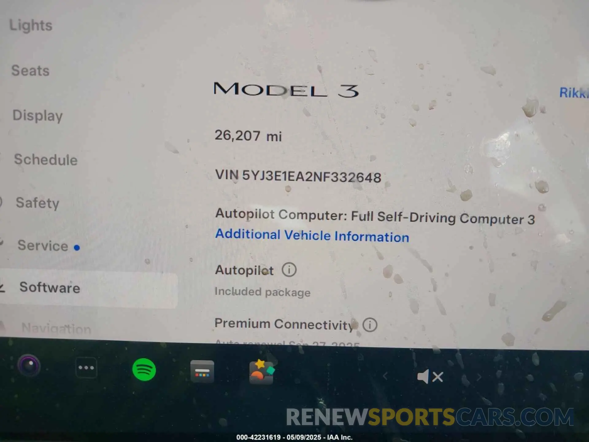 7 Photograph of a damaged car 5YJ3E1EA2NF332648 TESLA MODEL 3 2022
