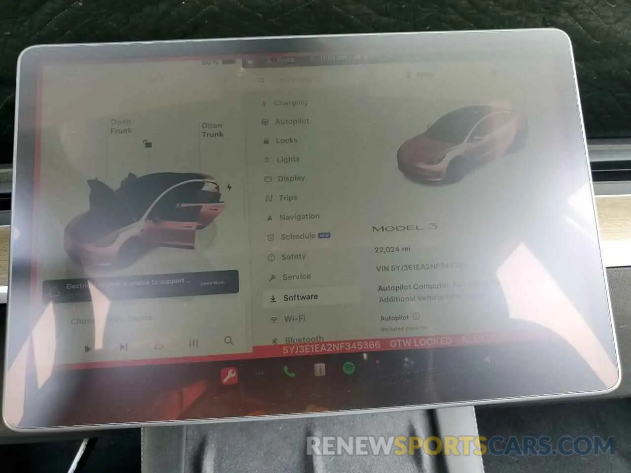 9 Photograph of a damaged car 5YJ3E1EA2NF345366 TESLA MODEL 3 2022