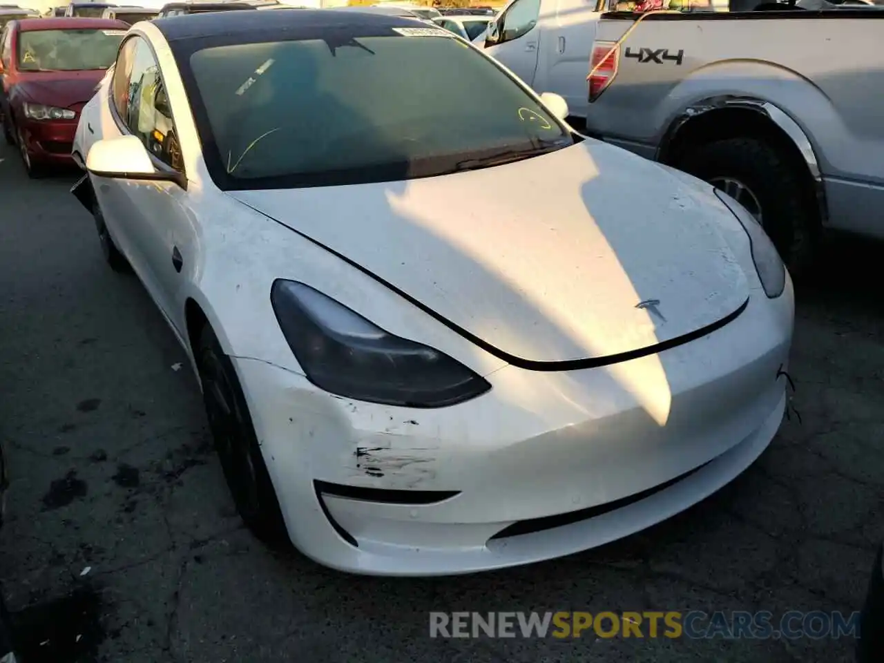 1 Photograph of a damaged car 5YJ3E1EA2NF351071 TESLA MODEL 3 2022