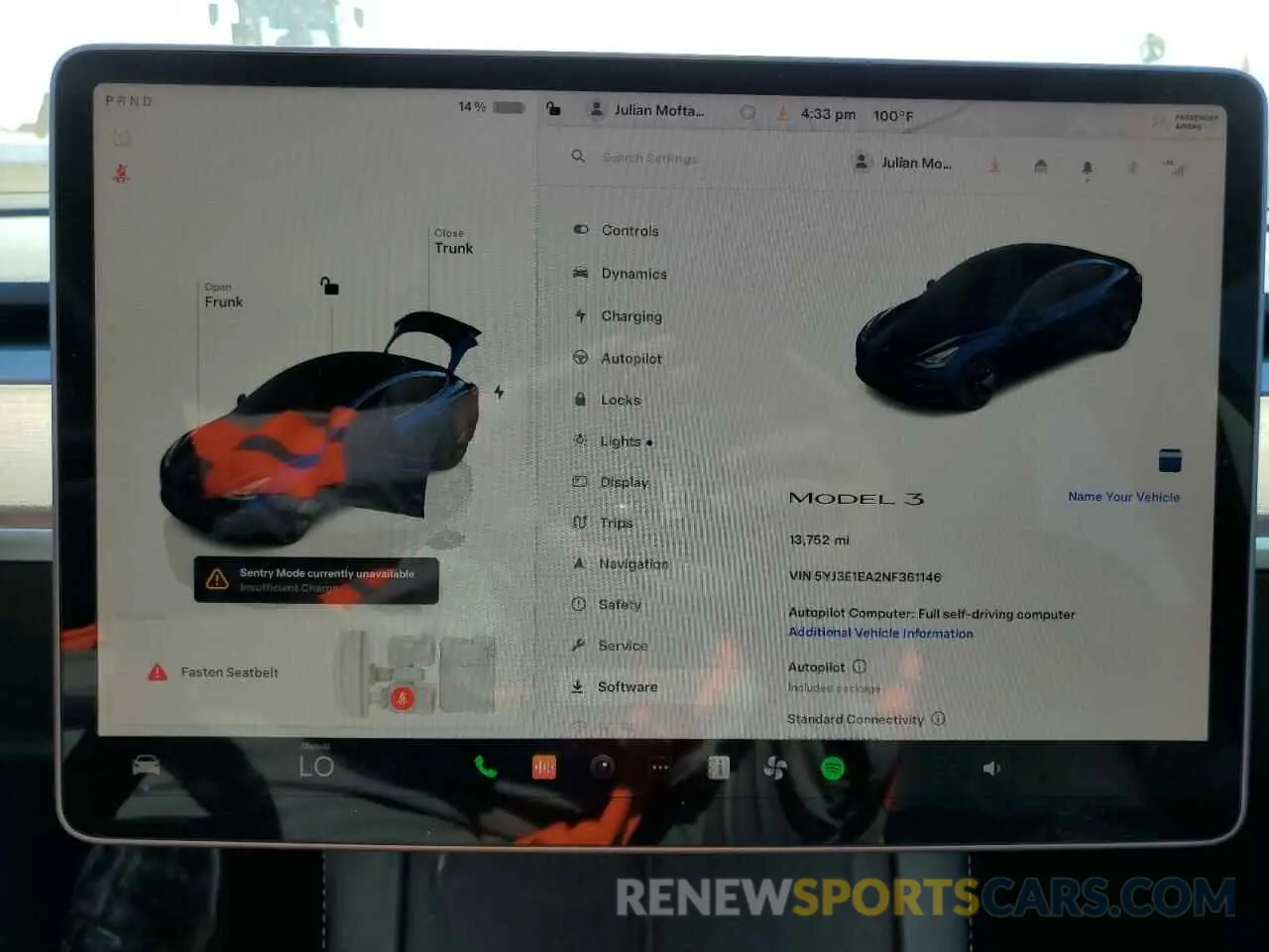 9 Photograph of a damaged car 5YJ3E1EA2NF361146 TESLA MODEL 3 2022