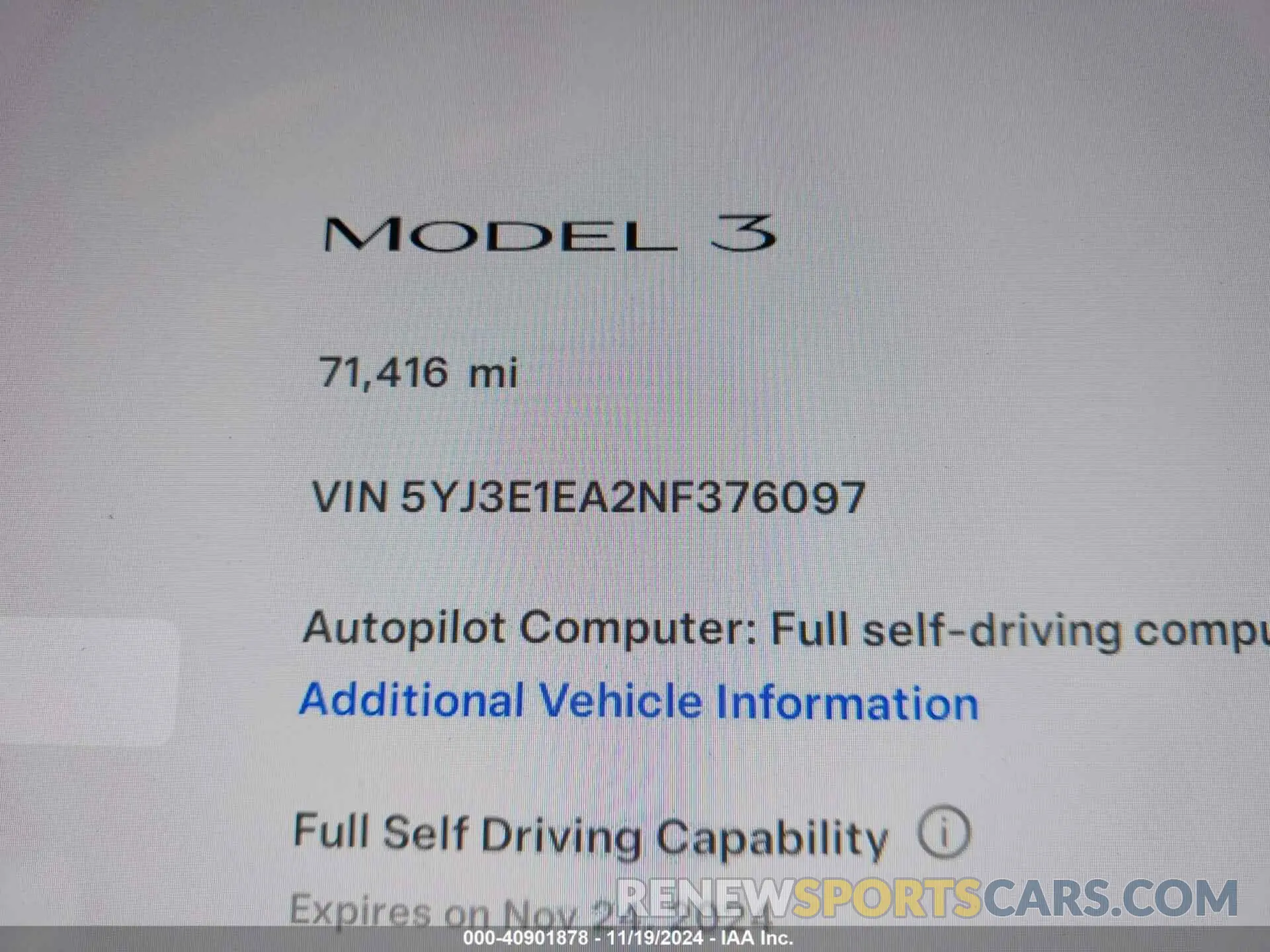15 Photograph of a damaged car 5YJ3E1EA2NF376097 TESLA MODEL 3 2022
