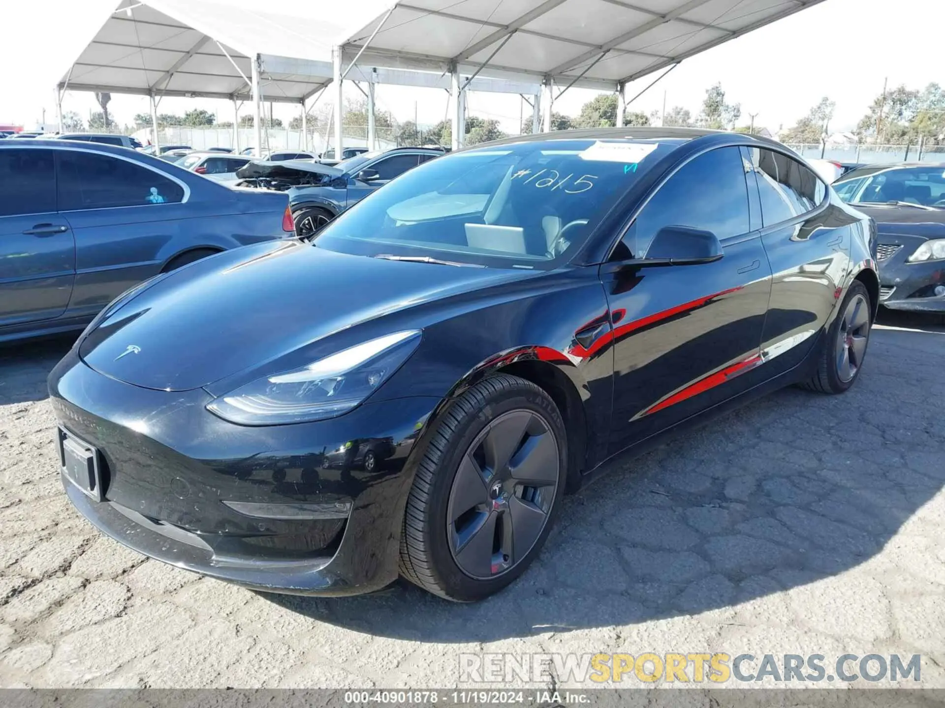 2 Photograph of a damaged car 5YJ3E1EA2NF376097 TESLA MODEL 3 2022