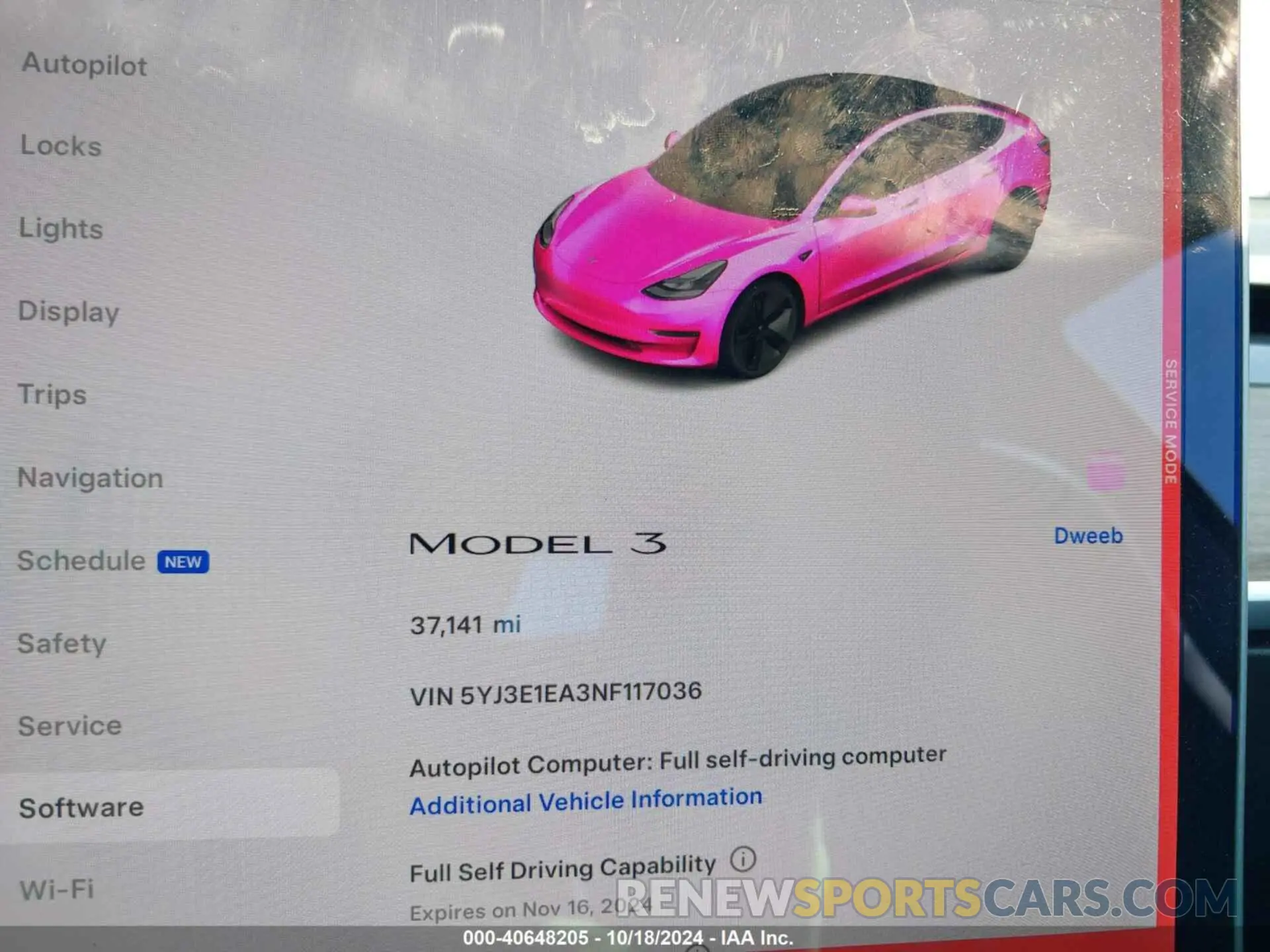 7 Photograph of a damaged car 5YJ3E1EA3NF117036 TESLA MODEL 3 2022